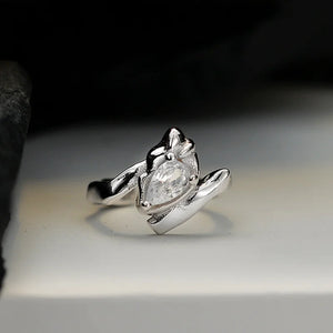 Zircon Drop Earrings Silver Textured Diamond Earbone Clip