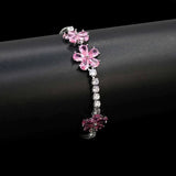 Women's Flower Necklace Earrings Bracelet Set