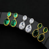 Oval Explosion Lady Earrings with Real Jewels