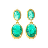 Oval Explosion Lady Earrings with Real Jewels