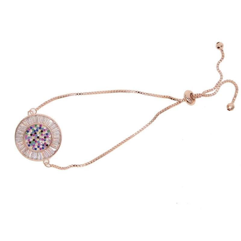 Colorful CZ Paved Slider Bangle for Women