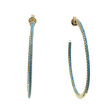 Geometric Turquoise Stone Circle Hoop Earring Women Jewelry