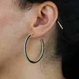 Geometric Turquoise Stone Circle Hoop Earring Women Jewelry