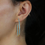 Geometric Turquoise Stone Circle Hoop Earring Women Jewelry