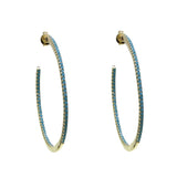 Geometric Turquoise Stone Circle Hoop Earring Women Jewelry