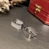 Geometric Hoop Earrings with Micro-Inlaid Zircon for Women