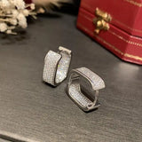 Geometric Hoop Earrings with Micro-Inlaid Zircon for Women