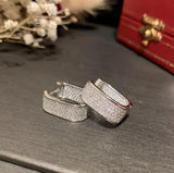 Geometric Hoop Earrings with Micro-Inlaid Zircon for Women