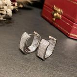 Geometric Hoop Earrings with Micro-Inlaid Zircon for Women