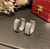 Geometric Hoop Earrings with Micro-Inlaid Zircon for Women
