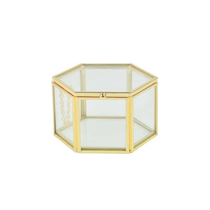 Clear Glass Jewelry Box Ring Necklace Bracelets Earrings Storage
