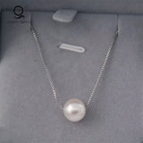 925 Silver Pearl Pendant Necklace Women's Jewelry