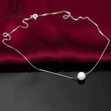 925 Silver Pearl Pendant Necklace Women's Jewelry