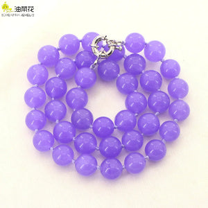 10mm Purple Alexandrite Beads Necklace DIY Jewelry Making 18''