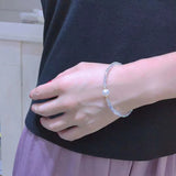 Crystal Chain with Pearl Bead Bracelet