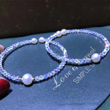 Crystal Chain with Pearl Bead Bracelet