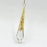 Glass Bell Stone Pendant Reiki Healing Crystal Hexagonal Pendulum