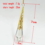 Glass Bell Stone Pendant Reiki Healing Crystal Hexagonal Pendulum