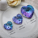 Crystal Glass Heart Charm 10/14/18/27 mm Love Beads Jewelry Making