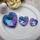 Crystal Glass Heart Charm 10/14/18/27 mm Love Beads Jewelry Making