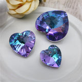 Crystal Glass Heart Charm 10/14/18/27 mm Love Beads Jewelry Making