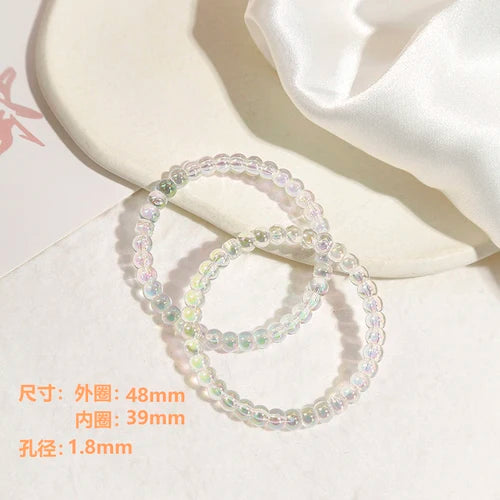 Plated beaded ring keychain pendant DIY mobile phone chain car ornament