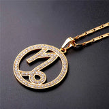 Zodiac Signs CZ Constellations Pendant Necklace with Chain