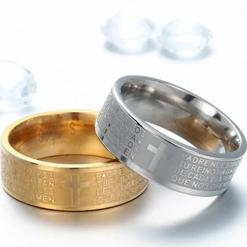 Bible Scripture Finger Rings Stainless Steel Jewelry
