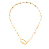 Stainless Steel Women's U Pendant Necklace with Carabiner Snap Hook Charm