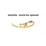 Stainless Steel Women's U Pendant Necklace with Carabiner Snap Hook Charm