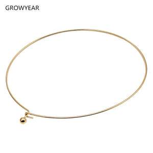 Ball Pendant Torques Necklace Stainless Steel Jewelry Women