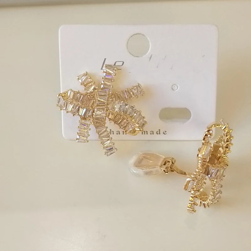 Bowknot Lady Stylish Clip On Earrings No Pierced Hole Ears