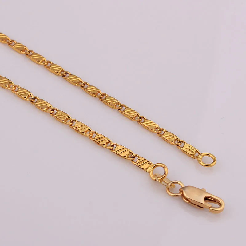 Men's Steampunk Gold Chain Necklace, 16-30 Inch Length
