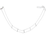 925 Silver Short Bar Charm Choker Necklace for Women