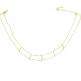 925 Silver Short Bar Charm Choker Necklace for Women
