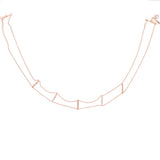 925 Silver Short Bar Charm Choker Necklace for Women