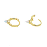 925 Silver Opal Turquoise Spike Huggie Hoop Earring