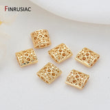 Flower Pattern Plated Round Beads DIY Jewelry Accessories