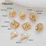 Flower Pattern Plated Round Beads DIY Jewelry Accessories