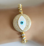 Rose Rhodium Big Round CZ Tennis Chain Bracelet for Girl