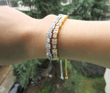 Adjustable Silver Tennis Bracelet with Zirconia Stones