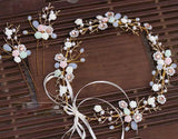 Golden Branches Flower Headband Wedding Hair Accessory