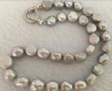 Stunning South Sea Baroque Grey Pearl Necklace 18"
