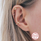 925 Sterling Silver Irregular Thorns Ear Clip with Clear Zircon