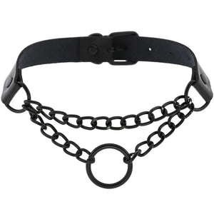 Gothic Egirl PU Leather Spike Choker Necklace