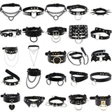 Gothic Egirl PU Leather Spike Choker Necklace