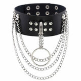 Gothic Egirl PU Leather Spike Choker Necklace