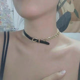 Gothic Egirl PU Leather Spike Choker Necklace