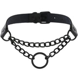 Gothic Egirl PU Leather Spike Choker Necklace