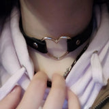 Gothic Egirl PU Leather Spike Choker Necklace